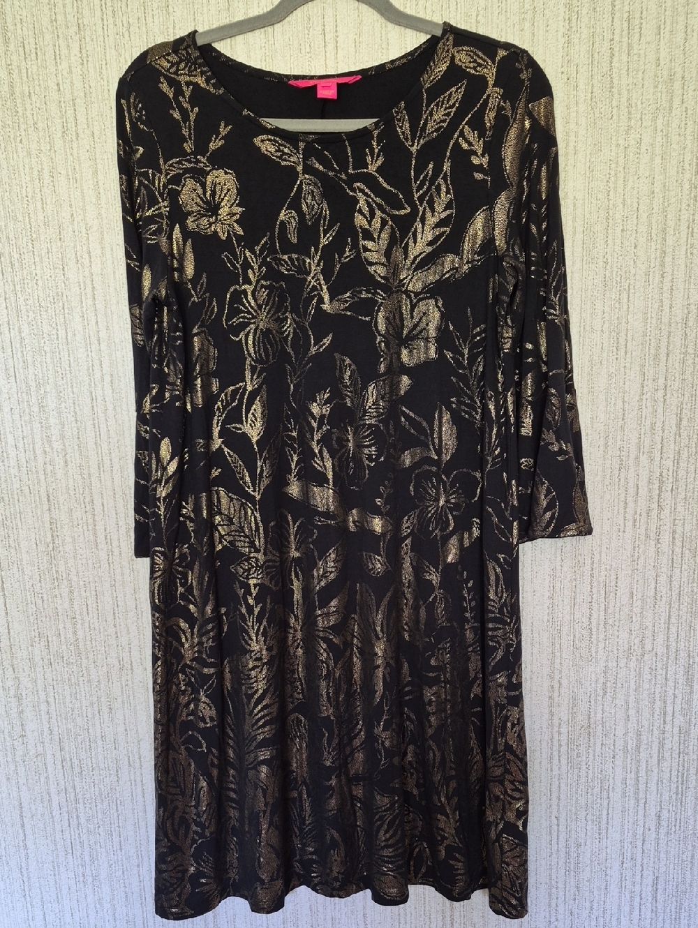 Lilly Pulitzer Size Medium Ophelia Metallic Swing Dress Kiskadee Villa Stretchy